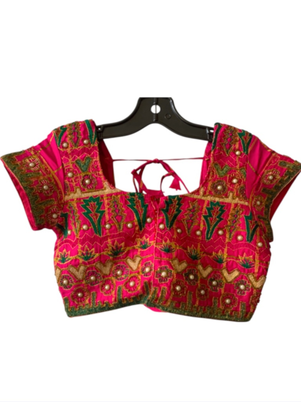 Pink & Green Navratri Chaniya Choli Set - Embroidered Garba Outfit